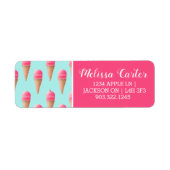 Rosa Erdbeere Eis Crememuster, blau (Vorne)