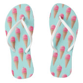 Rosa Erdbeere Eis Crememuster, blau Badesandalen (Fußbett)