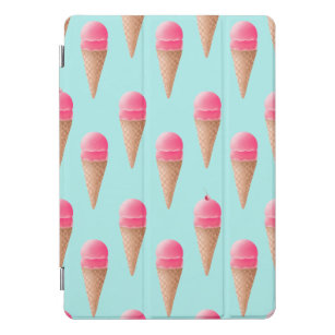 Rosa Erdbeere Eis Crememuster, blau iPad Pro Cover