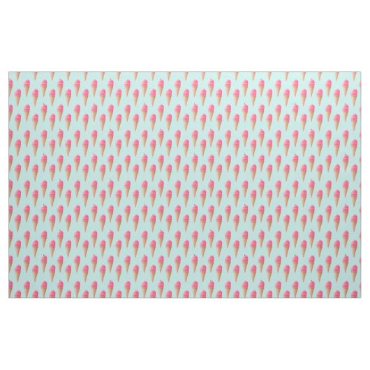 Rosa Erdbeere Eis Crememuster, blau Stoff (Fat Quarter (45,7 x 55,9 cm))