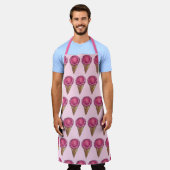 Rosa Erdbeere Eis Waffelkone Feinschmecker Schürze (Getragen)