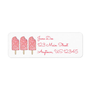 Rosa Erdbeere Eiscreme Eclair Popsicles Labels