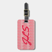 Rosa Erdbeere Eiscreme Gepäckanhänger (Vorderseite vertikal)