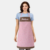 Rosa Erdbeere Eiscreme Schürze (Getragen)