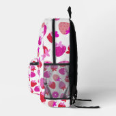 Rosa Erdbeere Feld Sommer Naturfrucht tropische Bedruckter Rucksack (Rechts)