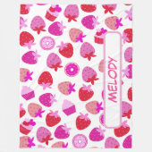 Rosa Erdbeere Feld Sommer Naturfrucht tropische Fleecedecke (Vorderseite)