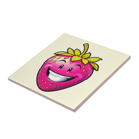 Rosa Erdbeere Fliese (Seite)