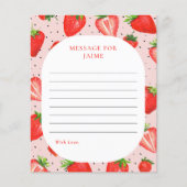 Rosa Erdbeere Geburtstagszeit Kapselnotiz (Vorderseite)