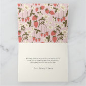 Rosa Erdbeere gefaltet Danke Karte (Innenseite)