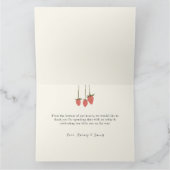 Rosa Erdbeere gefaltet Danke Karte (Innenseite)