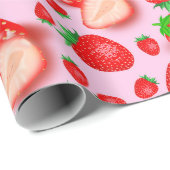 Rosa Erdbeere Geschenkpapier (Rolleneckpunkt)
