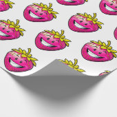 Rosa Erdbeere Geschenkpapier (Ecke)
