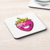 Rosa Erdbeere Getränkeuntersetzer (Linke Seite)