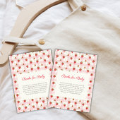 Rosa Erdbeere Gingham Bücher für Babydusche Begleitkarte