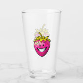 Rosa Erdbeere Glas (Rückseite)