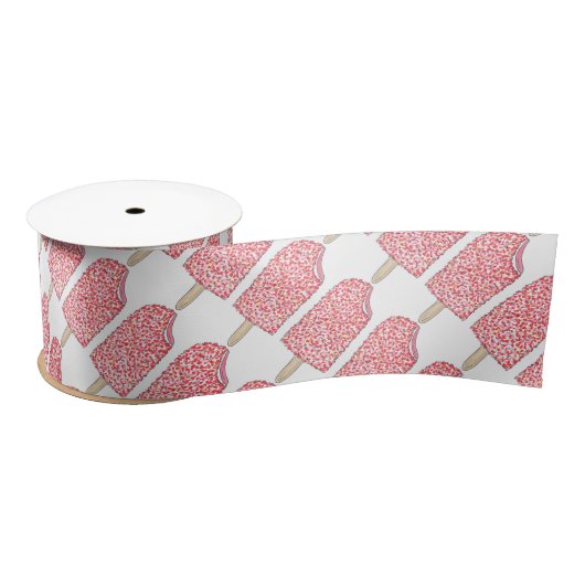 Rosa Erdbeere Ice Cream Eclair Popsicle Ribbon Satinband (Spule)