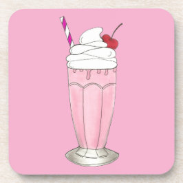 Rosa Erdbeere Ice Cream Shoppe Milkshake Dessert Untersetzer