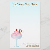 Rosa Erdbeere Ice Creme Business Briefpapier (Vorderseite)