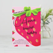 Rosa Erdbeere im Sommer 1. Einladung (Stehend Vorderseite)