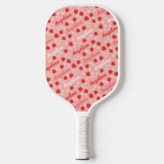 Rosa Erdbeere Individuelle Name Niedlich Pickleball Schläger