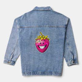 Rosa Erdbeere Jeansjacke