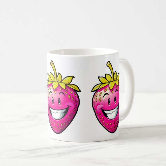 Rosa Erdbeere Kaffeetasse (VorderseiteRechts)