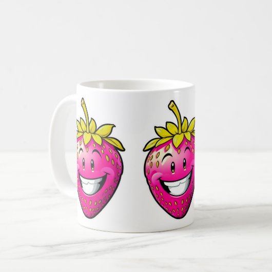 Rosa Erdbeere Kaffeetasse (Vorderseite Links)