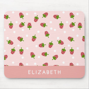 Rosa Erdbeere Kawaii Mädchen Süße Ästhetik Pastell Mousepad