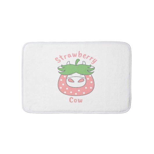 Rosa Erdbeere Kuh Klassischer T - Shirt Badematte (Vorderseite)