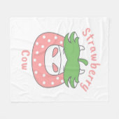 Rosa Erdbeere Kuh Klassischer T - Shirt Fleecedecke (Vorderseite (Horizontal))