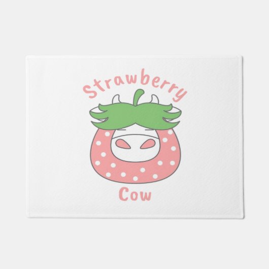 Rosa Erdbeere Kuh Klassischer T - Shirt Fußmatte (Vorderseite)