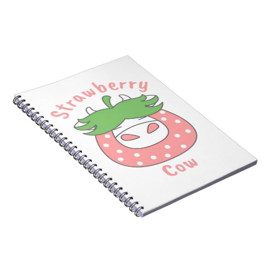 Rosa Erdbeere Kuh Klassischer T - Shirt Notizblock (Rechte Seite)