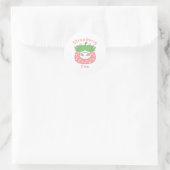 Rosa Erdbeere Kuh Klassischer T - Shirt Runder Aufkleber (Tasche)
