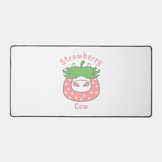 Rosa Erdbeere Kuh Klassischer T - Shirt Schreibtischunterlage (Vorderseite)