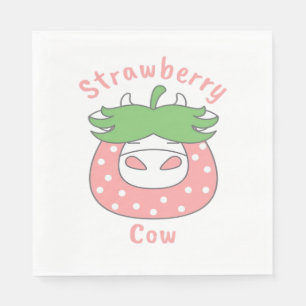 Rosa Erdbeere Kuh Klassischer T - Shirt Serviette