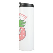 Rosa Erdbeere Kuh Klassischer T - Shirt Thermosbecher (Nach rechts gedreht)