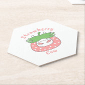 Rosa Erdbeere Kuh Klassischer T - Shirt Untersetzer (angewinkelt)