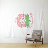 Rosa Erdbeere Kuh Klassischer T - Shirt Wandteppich (Beispiel (Horizontal))