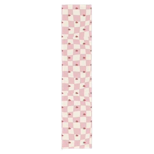 Rosa Erdbeere Kurzer Tischläufer (Vorderseite)