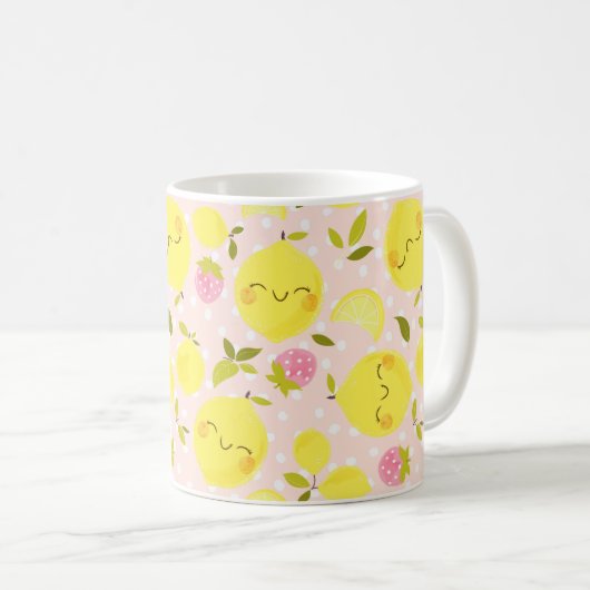 Rosa Erdbeere Lemon Tasse (VorderseiteRechts)