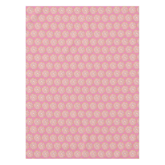 Rosa Erdbeere Mattiert Doughnut Donut Sprinkles Tischdecke (Vorderseite)