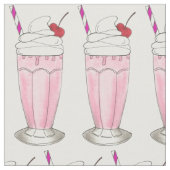 Rosa Erdbeere Milkshake Ice Cream Shoppake Stoff (Nahaufnahme)