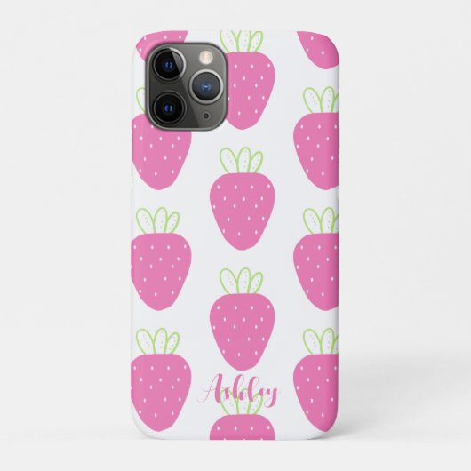 Rosa Erdbeere Minimalistisch Wasserfarben Frucht Case-Mate iPhone Hülle (Rückseite)