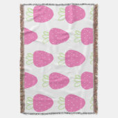 Rosa Erdbeere Minimalistisch Wasserfarben Frucht Decke (Vorderseite Vertikal)