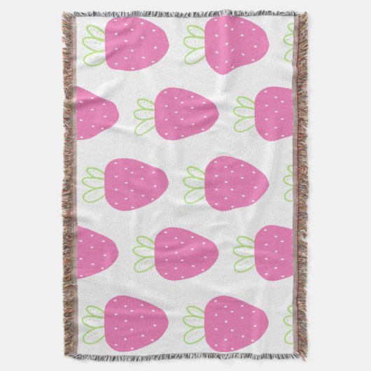 Rosa Erdbeere Minimalistisch Wasserfarben Frucht Decke (Vorderseite Vertikal)