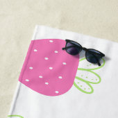 Rosa Erdbeere Minimalistisch Wasserfarben Frucht Strandtuch (Beispiel)