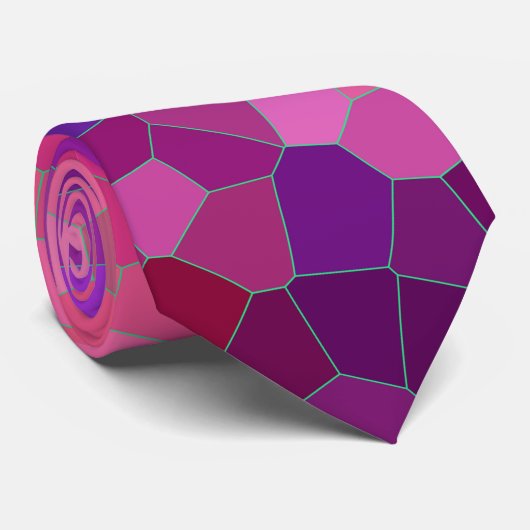 Rosa Erdbeere Mosaikmuster Krawatte (Gerollt)