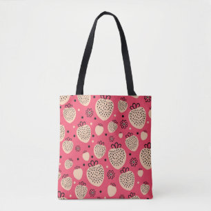 Rosa Erdbeere nahtloses Muster Tasche