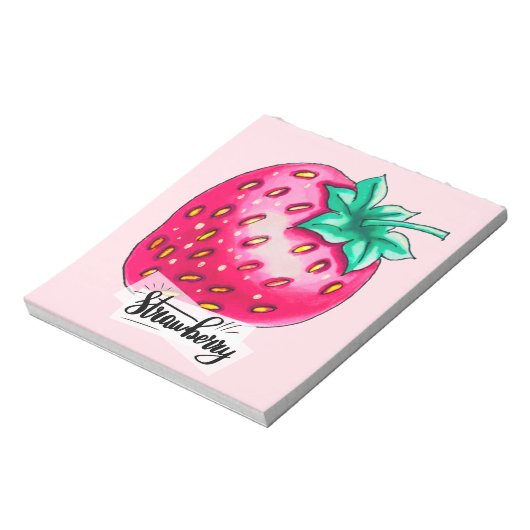 Rosa Erdbeere Notizblock (Rotiert)