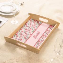Rosa Erdbeere Personalisiert Serviertablett